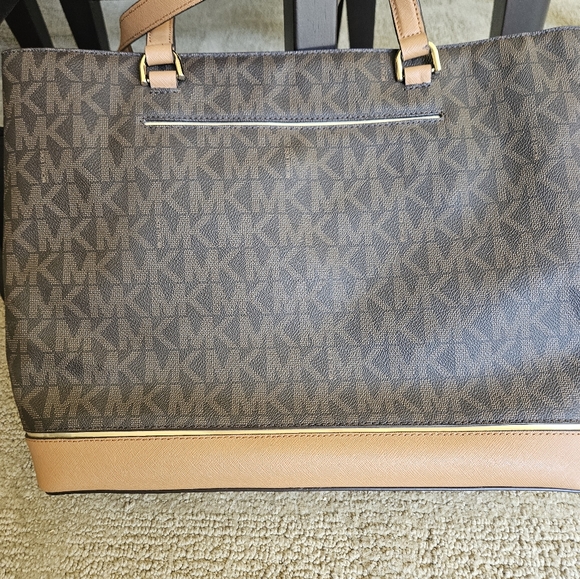 Michael Kors Brown Leather Trim Tote - Picture 6 of 12